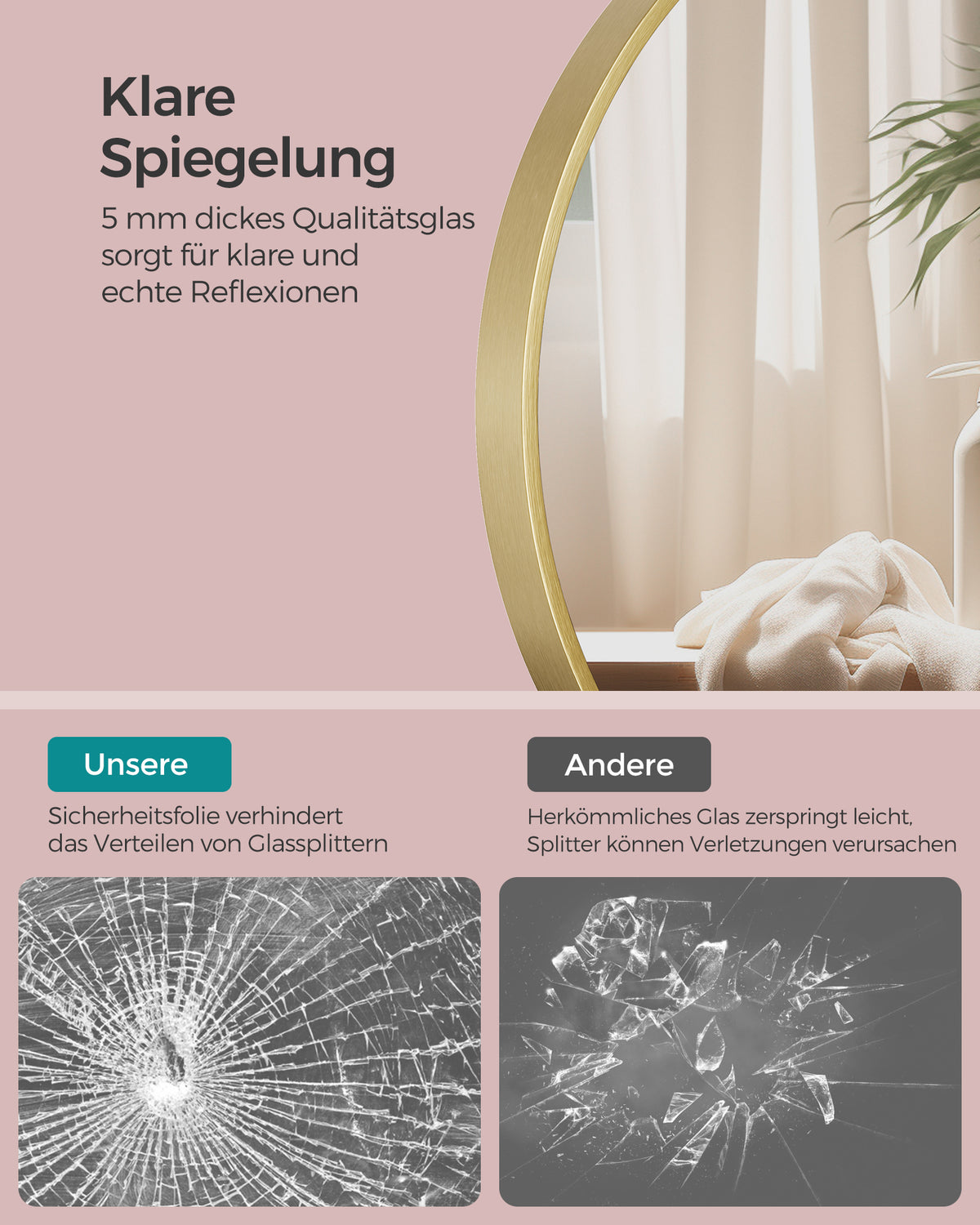 Ronde Wandspiegel met Metalen Frame