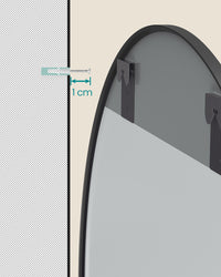 Ronde Wandspiegel van 105 cm met Zwart Metalen Frame