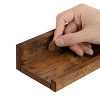 Zwevende Wandplanken Set van 3 met Opstaande Voorkant, 38 cm