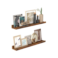 Zwevende Wandplanken Set van 3 met Opstaande Voorkant, 38 cm