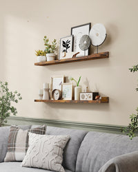 Zwevende Wandplanken Set van 3 met Opstaande Voorkant, 38 cm