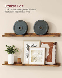Zwevende Wandplanken Set van 3 met Opstaande Voorkant, 38 cm