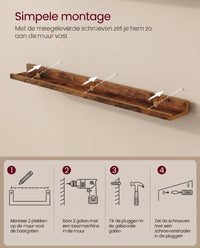 Zwevende Wandplanken Set van 3 met Opstaande Voorkant, 38 cm