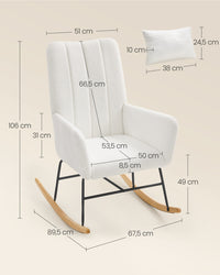 Schommelstoel met Armleuningen en Zachte Fleece Bekleding