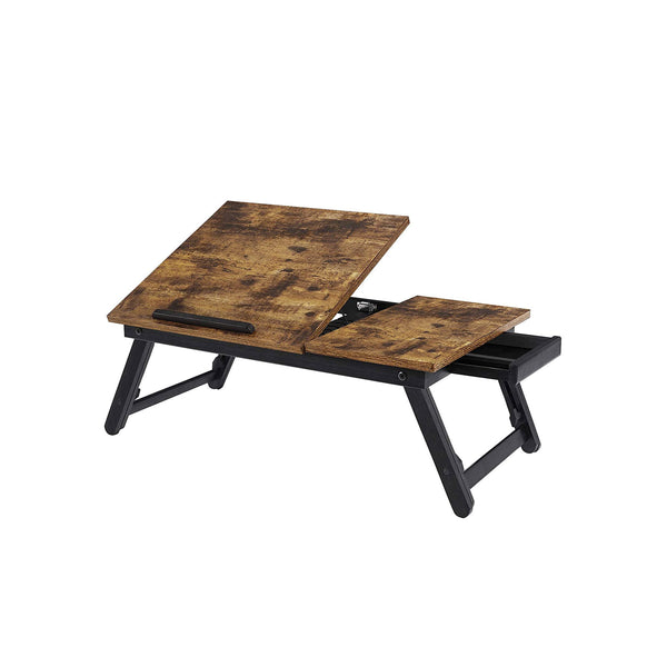 Laptoptafel met Inklapbare Bamboe Poten en Lade, 55 x 35 cm