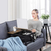 Laptoptafel met Inklapbare Bamboe Poten en Lade, 55 x 35 cm