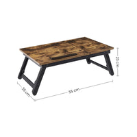 Laptoptafel met Inklapbare Bamboe Poten en Lade, 55 x 35 cm