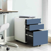 Stalen Rolcontainer met 3 Laden en Hangmap, 52x39x60 cm
