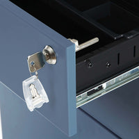 Stalen Rolcontainer met 3 Laden en Hangmap, 52x39x60 cm