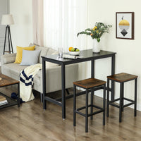 Bartafel met Robuust Metalen Frame en Houtlook, 120 x 60 x 90 cm
