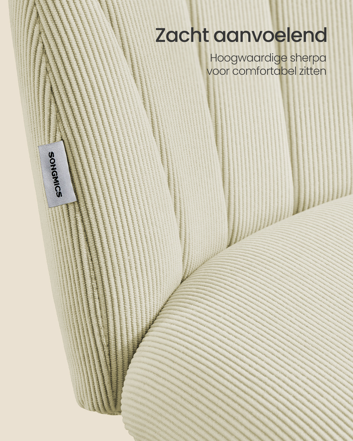 Bureaustoel met Fleece Bekleding en Zachte Vulling, in Hoogte Verstelbaar