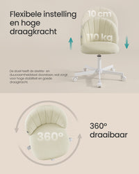 Bureaustoel met Fleece Bekleding en Zachte Vulling, in Hoogte Verstelbaar