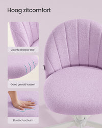 Bureaustoel met Fleece Bekleding en Zachte Vulling, in Hoogte Verstelbaar