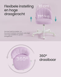 Bureaustoel met Fleece Bekleding en Zachte Vulling, in Hoogte Verstelbaar