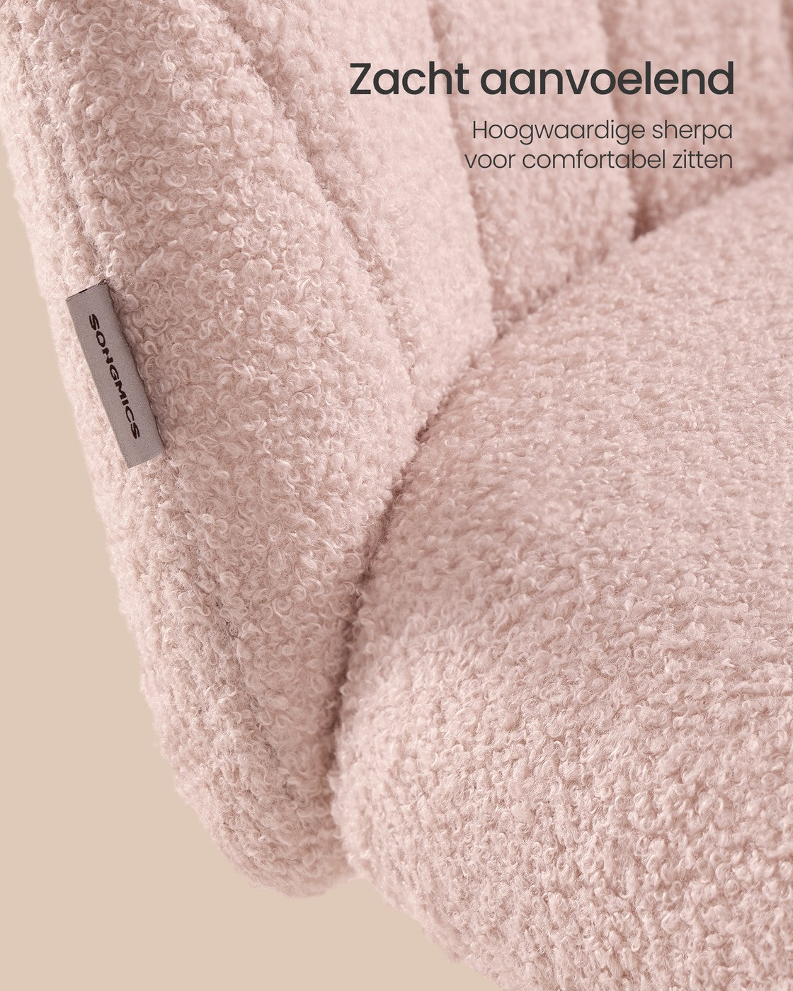 Bureaustoel met Fleece Bekleding en Zachte Vulling, in Hoogte Verstelbaar
