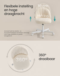 Bureaustoel met Fleece Bekleding en Zachte Vulling, in Hoogte Verstelbaar