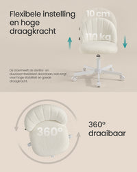 Bureaustoel met Fleece Bekleding en Zachte Vulling, in Hoogte Verstelbaar