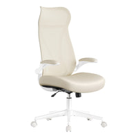Bureaustoel met Opklapbare Armleuningen en S-Vormige Rugleuning in Beige, 70 x 70 cm