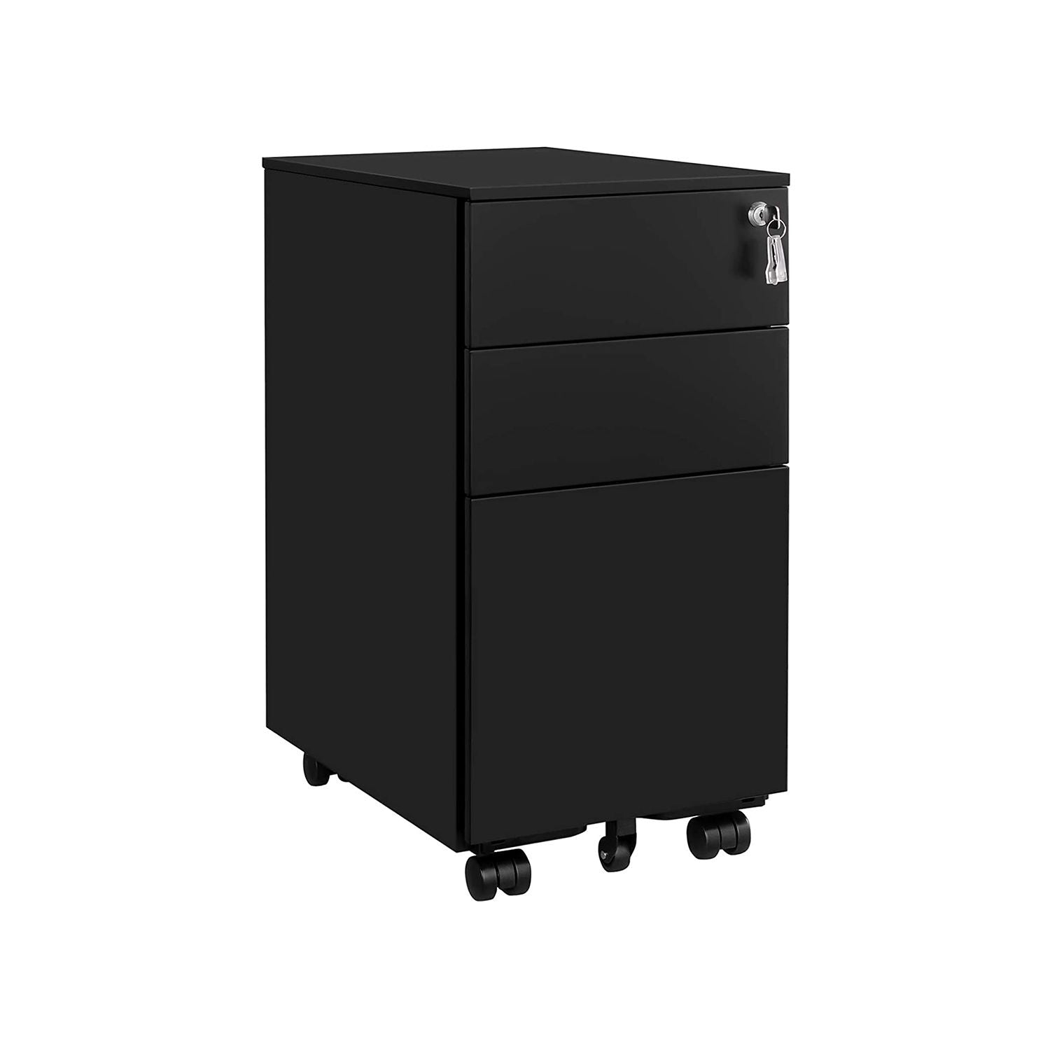 Stalen Rolcontainer met 3 Laden en Hangmap, 52x39x60 cm