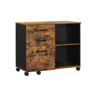 Verrijdbare Archiefkast met 3 Lades en 2 Open Vakken, 80 x 40 x 66 cm