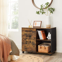 Verrijdbare Archiefkast met 3 Lades en 2 Open Vakken, 80 x 40 x 66 cm