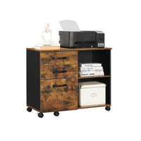 Verrijdbare Archiefkast met 3 Lades en 2 Open Vakken, 80 x 40 x 66 cm