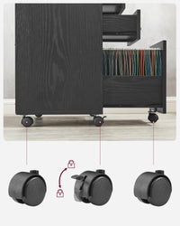Verrijdbare Archiefkast met 3 Lades en 2 Open Vakken, 80 x 40 x 66 cm