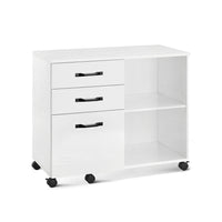 Verrijdbare Archiefkast met 3 Lades en 2 Open Vakken, 80 x 40 x 66 cm