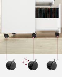 Verrijdbare Archiefkast met 3 Lades en 2 Open Vakken, 80 x 40 x 66 cm