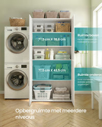 Multifunctionele Opbergkast met 4 Deuren en 5 Planken, 80 x 40 x 180 cm