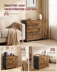 Verrijdbare Kantoorkast met 5 Lades en 1 Deur, 80 x 40 x 65 cm