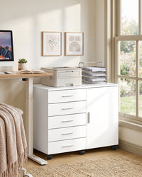 Verrijdbare Kantoorkast met 5 Lades en 1 Deur, 80 x 40 x 65 cm