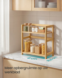 Kruidenrek met 2 Niveaus van Bamboe, 41 x 41 cm