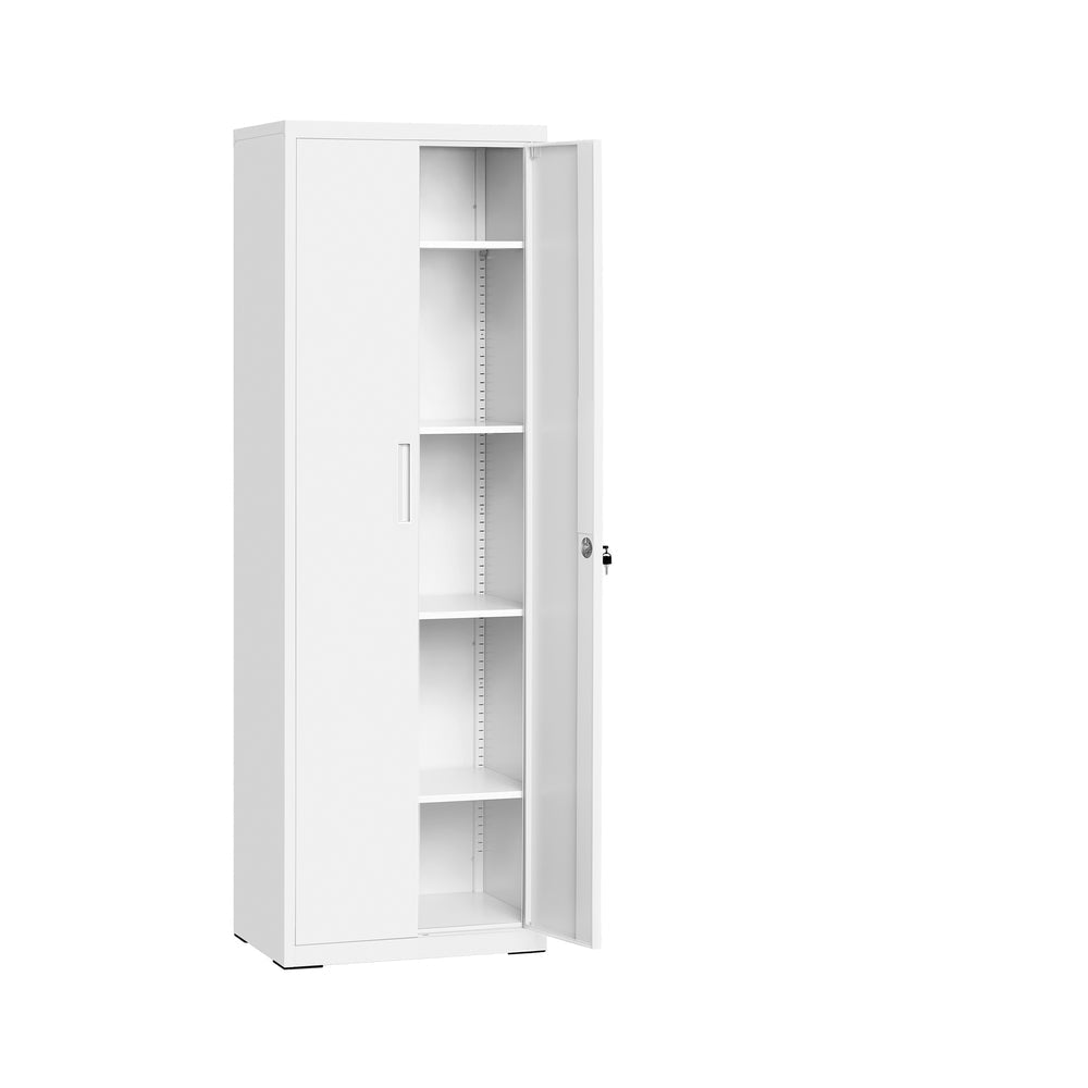Metalen Archiefkast met 2 Deuren en 4 Verstelbare Planken, 180 cm Hoog