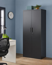 Metalen Archiefkast met 2 Deuren en 4 Verstelbare Planken, 180 cm Hoog