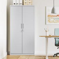 Metalen Archiefkast met 2 Deuren en 4 Verstelbare Planken, 180 cm Hoog