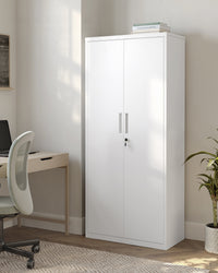 Metalen Archiefkast met 2 Deuren en 4 Verstelbare Planken, 180 cm Hoog