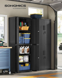 Metalen Garagekast met Verstelbare Legplanken en Afsluitbare Deuren, 40x80x180 cm