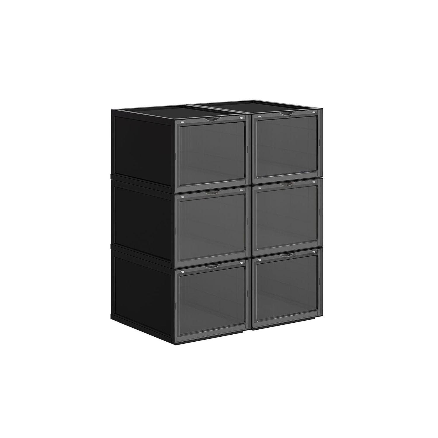 Stapelbare Schoenendozen met Transparante Deur, Set van 6, 28x36x22 cm