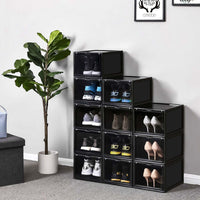 Stapelbare Schoenendozen met Transparante Deur, Set van 6, 28x36x22 cm