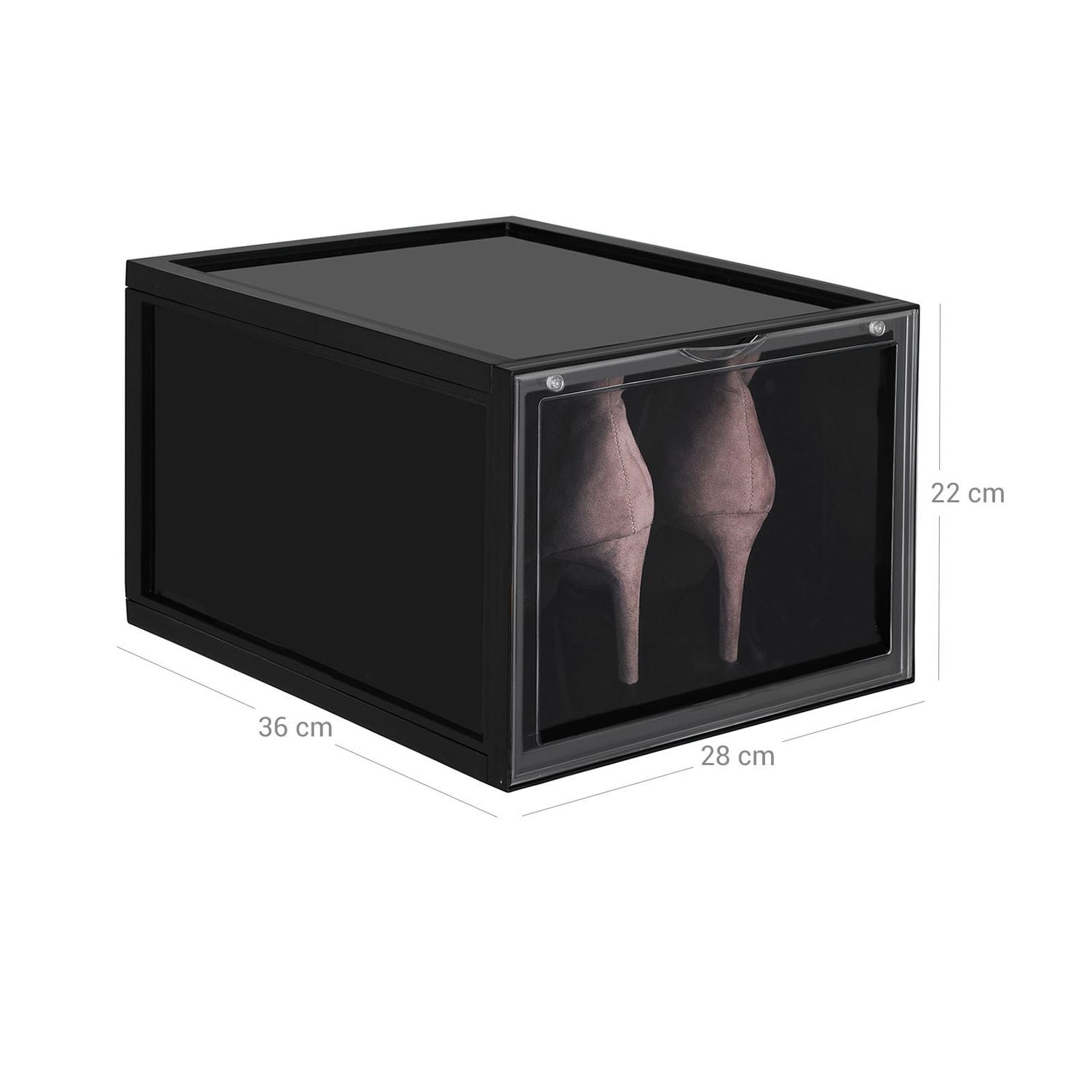 Stapelbare Schoenendozen met Transparante Deur, Set van 6, 28x36x22 cm