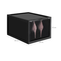 Stapelbare Schoenendozen met Transparante Deur, Set van 6, 28x36x22 cm