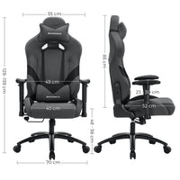 Ergonomische Gamingstoel met Hoofdsteun en Lendenkussen, Grijs