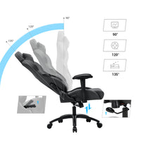 Ergonomische Gamingstoel met Hoofdsteun en Lendenkussen, Grijs