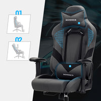 Ergonomische Gamingstoel met Hoofdsteun en Lendenkussen, Grijs