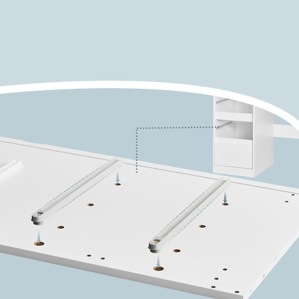 Kaptafel met Ledspiegel, 9 Lades en Stopcontact