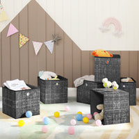 Opvouwbare Opbergkubussen van Non-woven Stof met Handvat, Set van 6