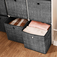 Opvouwbare Opbergkubussen van Non-woven Stof met Handvat, Set van 6