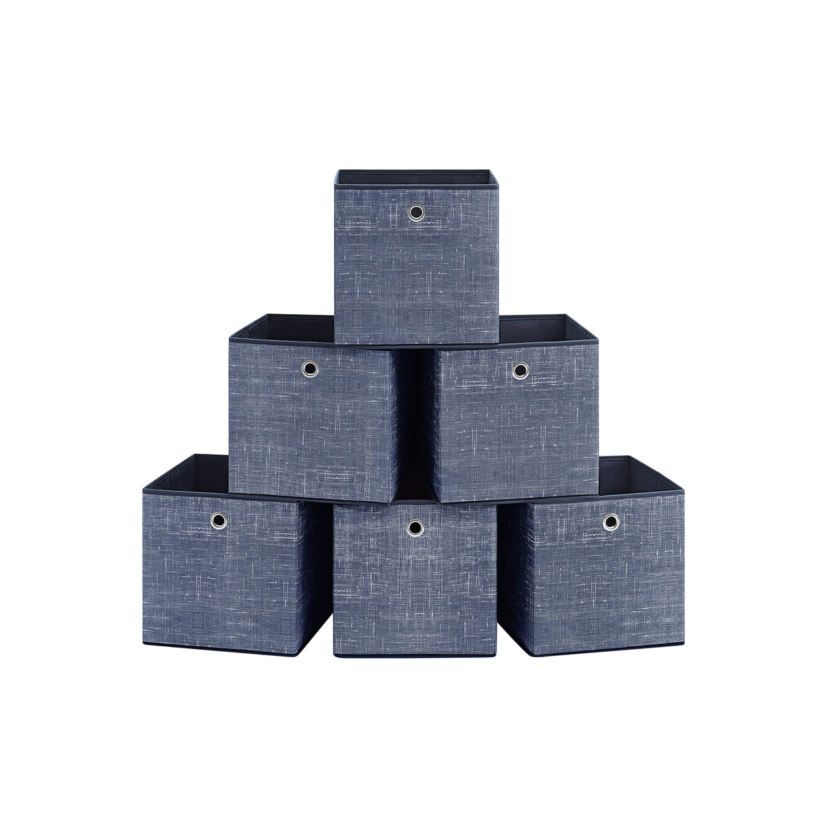 Opvouwbare Opbergkubussen van Non-woven Stof met Handvat, Set van 6