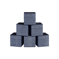 Opvouwbare Opbergkubussen van Non-woven Stof met Handvat, Set van 6
